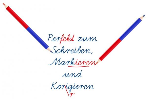 2 Silbenstifte / Silbentrennstifte / Farbe: rot und blau