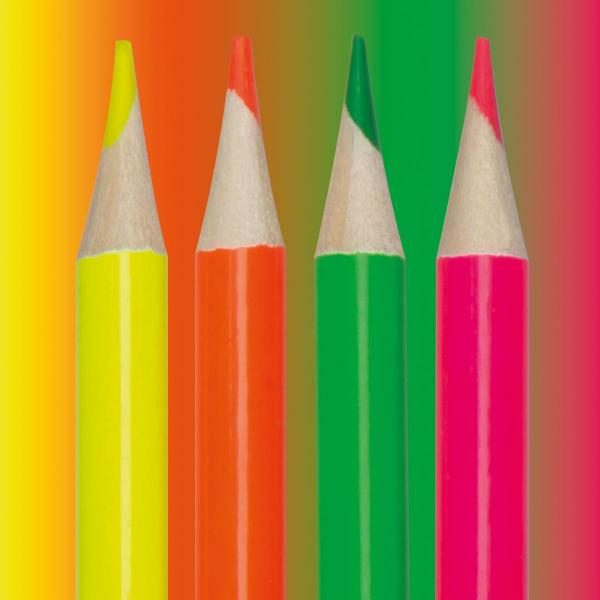 20 Neon Buntstifte - Textmarker / 4 Farben