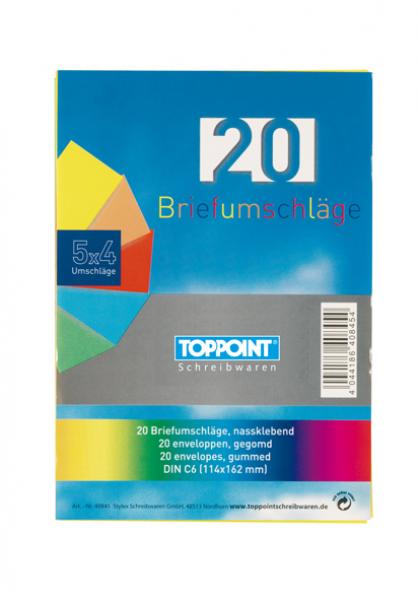 200 (10x 20Stk) farbige Briefumschläge Din C6 5 verschiedene Farben