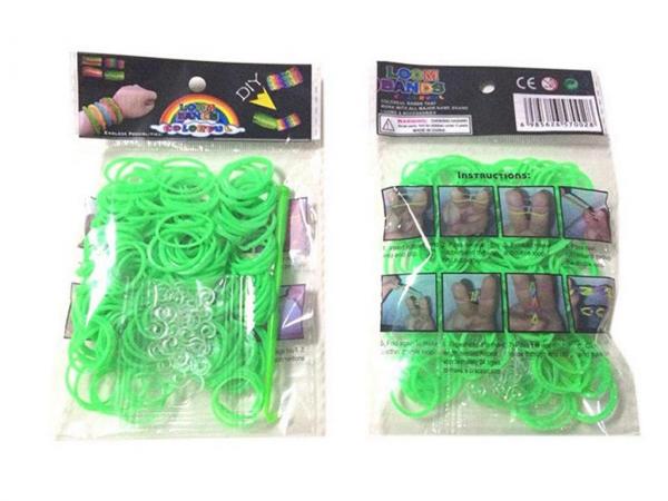 200 Loom Gummibänder + 10 Verbindungsstücke / Farbe: grün