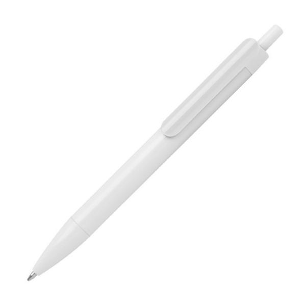 20x Druckkugelschreiber mit Gravur / Farbe: weiß mit weißen Clip
