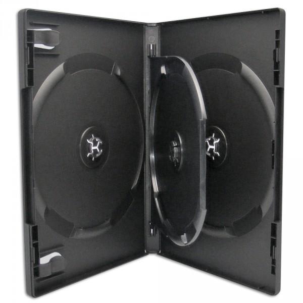 25 Xlayer DVD CD Hüllen 3fach 3er-DVD-Box schwarz professional