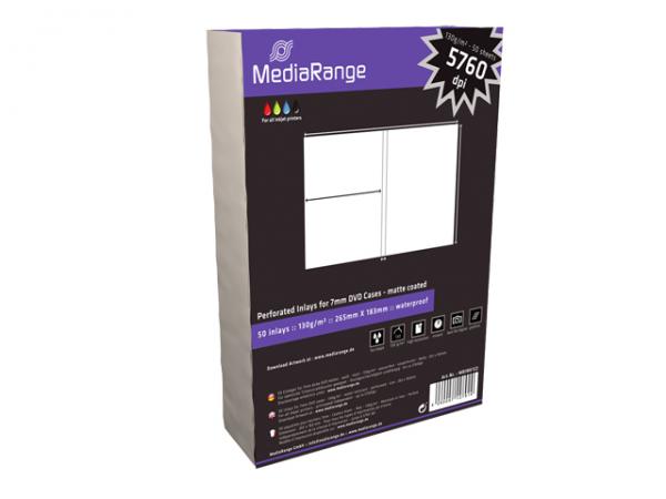 250 (5x 50Blatt) MediaRange DVD Einleger für 7mm DVD's Inlay