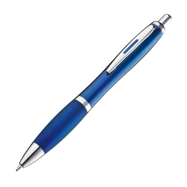 25x Kugelschreiber / transparent mit Metallclip / Farbe: transparent blau