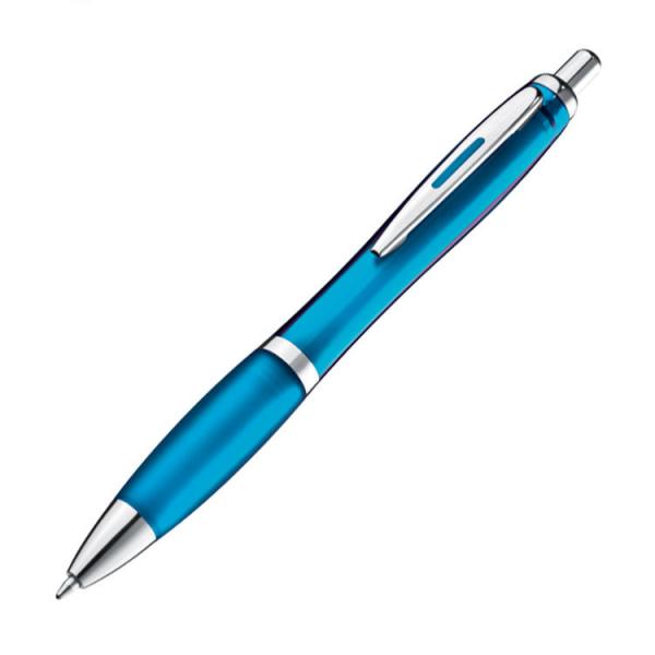 25x Kugelschreiber / transparent mit Metallclip / Farbe: transparent hellblau