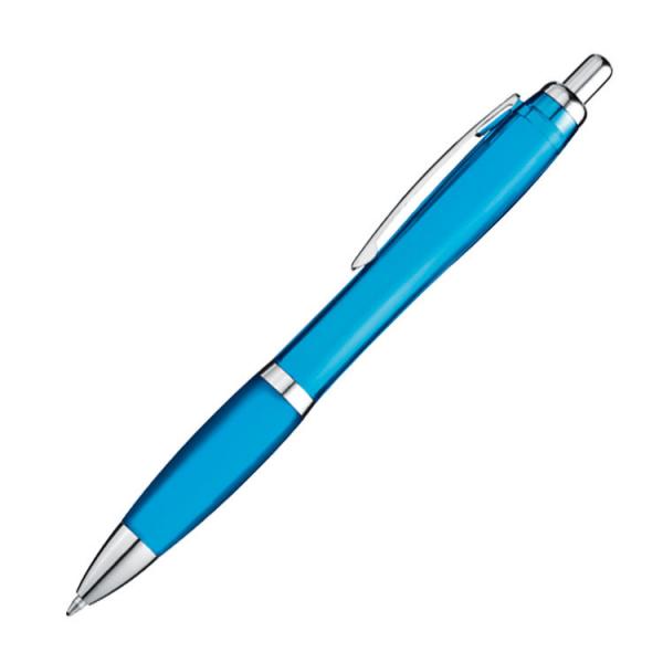 25x Kugelschreiber / transparent mit Metallclip / Farbe: transparent hellblau