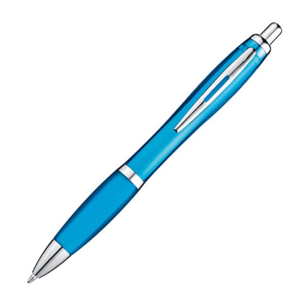 25x Kugelschreiber / transparent mit Metallclip / Farbe: transparent hellblau