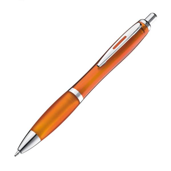25x Kugelschreiber / transparent mit Metallclip / Farbe: transparent orange