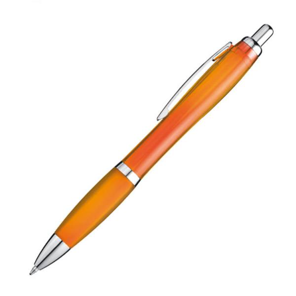 25x Kugelschreiber / transparent mit Metallclip / Farbe: transparent orange