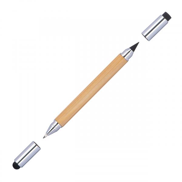 2in1 Touchpen Kugelschreiber und endlos Mine aus Bambus