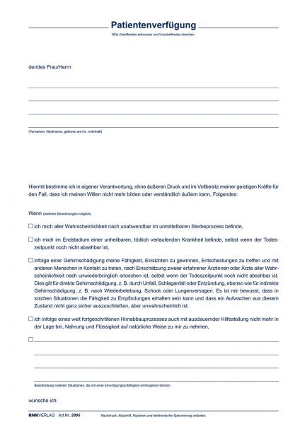 2x Patientenverfügung mit Mappe / mit Betreuungsverfügung, Vorsorgevollmacht,...