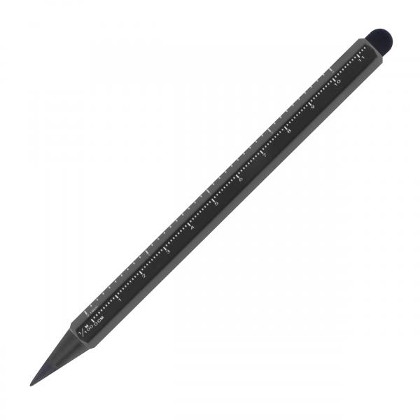 2x Tintenloser Touchpen Lineal Kugelschreiber mit Namensgravur - schwarz+silber