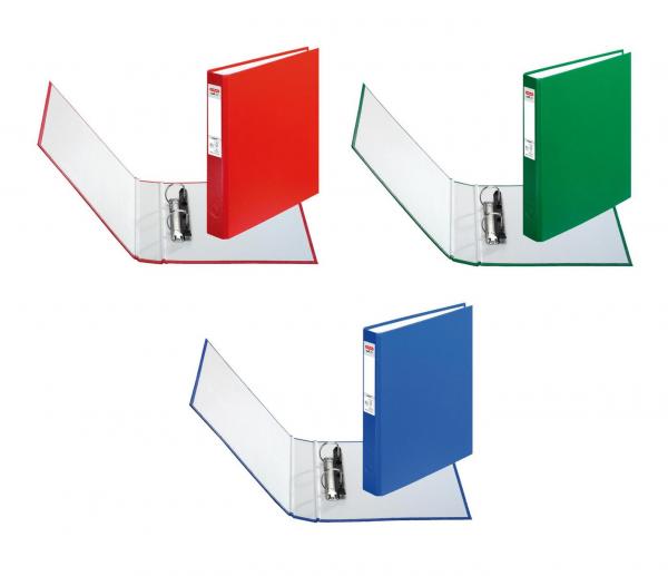 3 Herlitz Ringbücher / DIN A5 Ringbuch mit 2-Ringe / je 1x blau rot grün