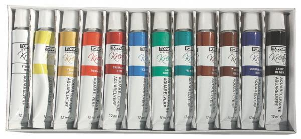 36 (3x 12) Tuben Aquarellfarbe 12 verschiedene Farben je 12ml