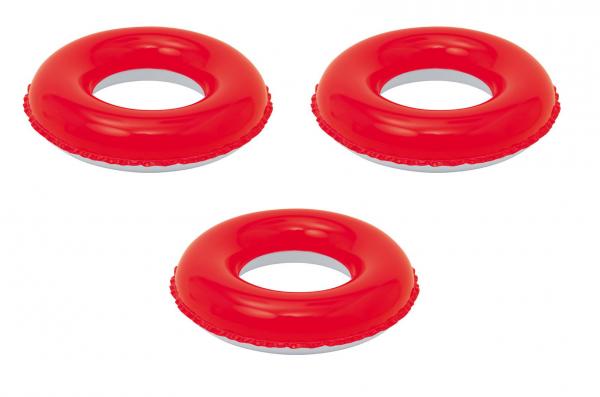 3x Aufblasbarer Reifen / Schwimmreifen / Schwimmring / Farbe: rot