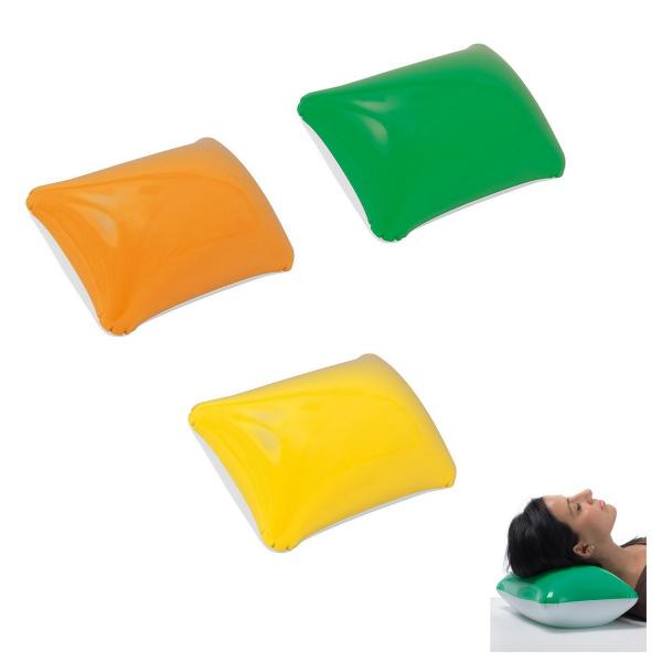 3x aufblasbares Kissen / Strandkissen / Farbe: je 1x gelb, grün, orange