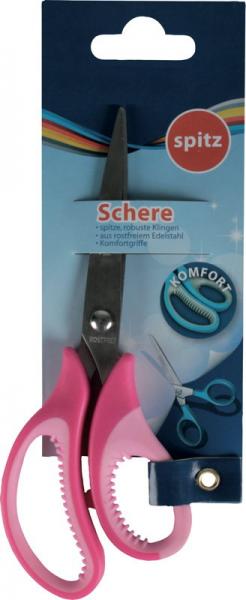 3x Schere mit Komfortgriffen / Länge 15 cm / 3 Farben