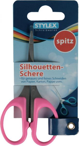 3x Silhouettenschere / Länge 10 cm / spitz / 3 Farben