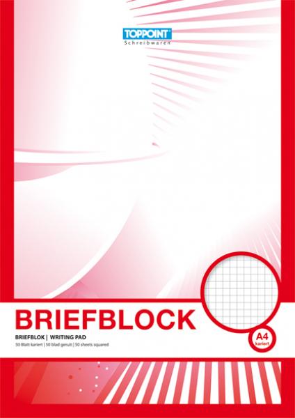 4 Briefblöcke Briefblock kariert DIN A4 Schreibblock