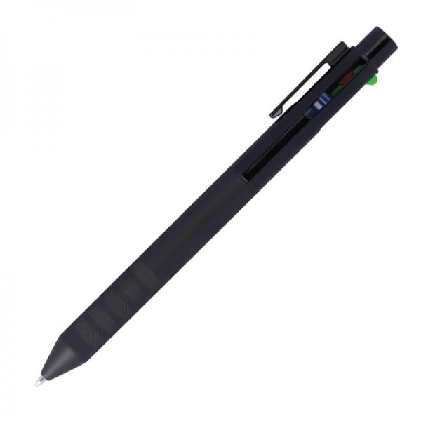 4-Farb-Kugelschreiber aus Metall mit Gravur / blau-,rot-,grün- schwarzschreibend