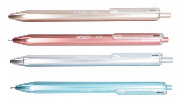 4 Gelschreiber / Schreibfarbe: blau / 0,5mm / 4 verschiedene Gelschreiberfarben
