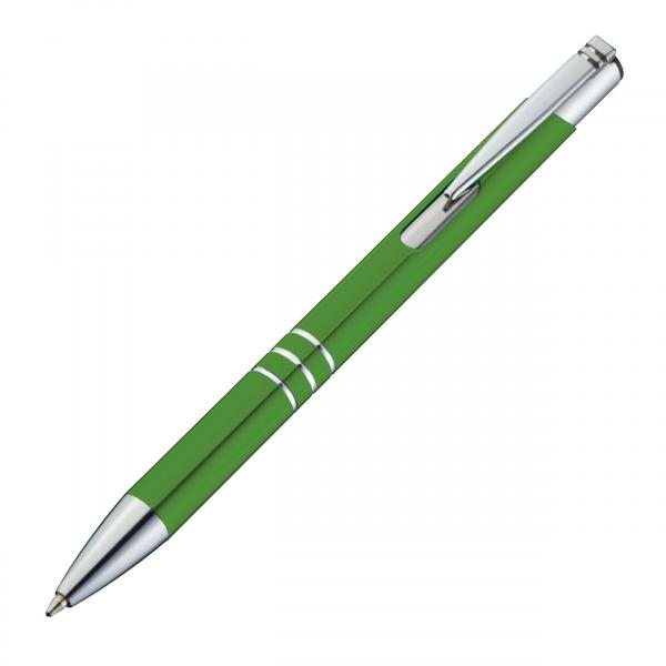 4 Kugelschreiber mit Gravur / Schreibfarbe je 1x  grün, blau, rot, schwarz