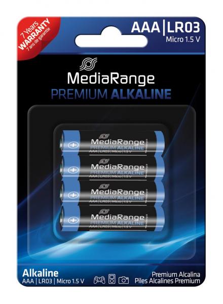 4 MediaRange Premium Alkaline Batterien AAA|LR03 1.5V
