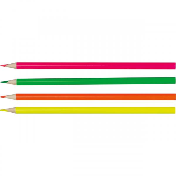 4 Neon Buntstifte - Textmarker / 4 Farben