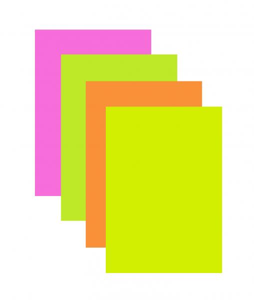 40 Blatt farbiges Druckerpapier / Farbe: je 10x Neon-pink, gelb, grün und orange