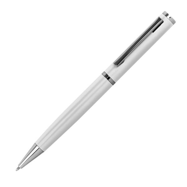4x Drehbarer Kugelschreiber aus Metall / mit Velouretui / 4 verschiedene Farben