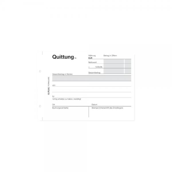 4x Herlitz Quittungsblock 403 / A6 quer / 2x50 Blatt