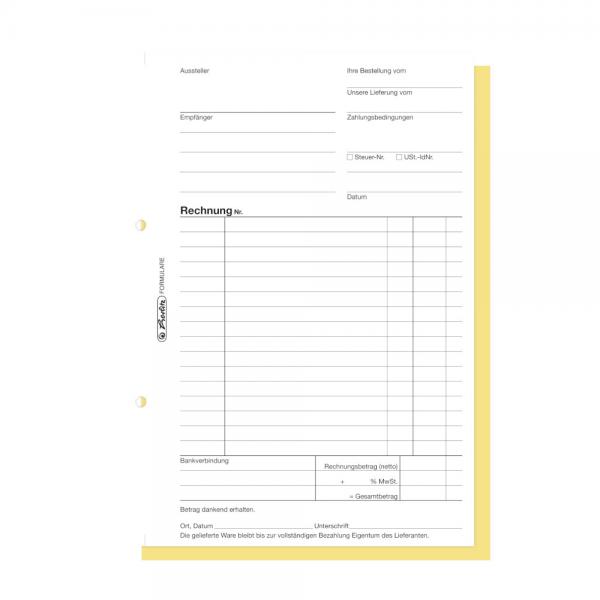 4x Herlitz Rechnungsbuch 305 / A5 / 2x 40 Blatt / selbstdurchschreibend