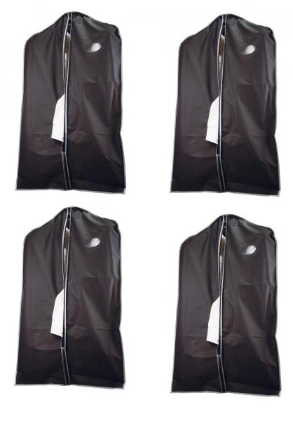 4x Kleiderschutzhülle / mit Sichtfenster und Reißverschluss / Farbe: schwarz