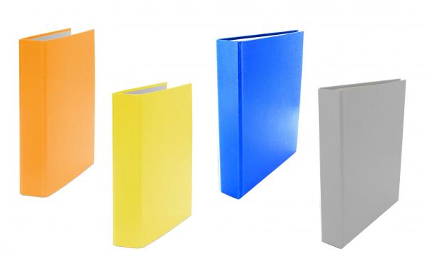 4x Ringbuch / DIN A5 / 2-Ring Ordner / je 1x hellblau, grau, gelb und orange
