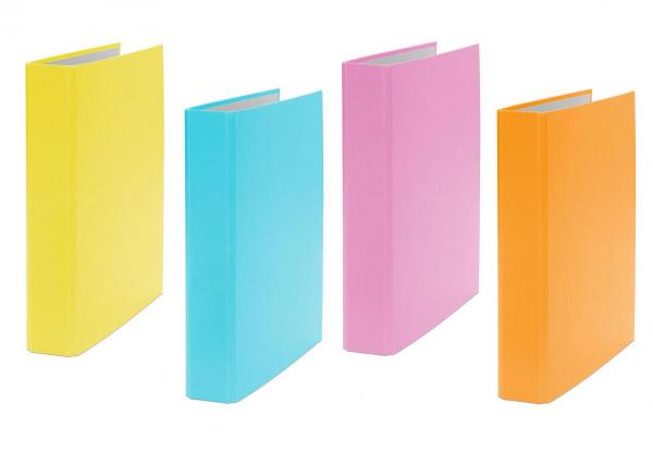 4x Ringbuch / DIN A5 / 4-Ring Ordner / je 1x gelb, türkis, pink und orange