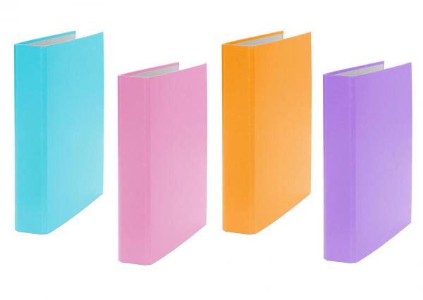 4x Ringbuch / DIN A5 / 4-Ring Ordner / je 1x orange, türkis, pink und lila