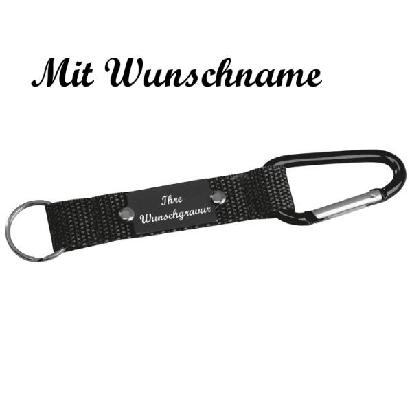 4x Schlüsselanhänger mit Namensgravur - mit Karabiner - 4 verschiedene Farben