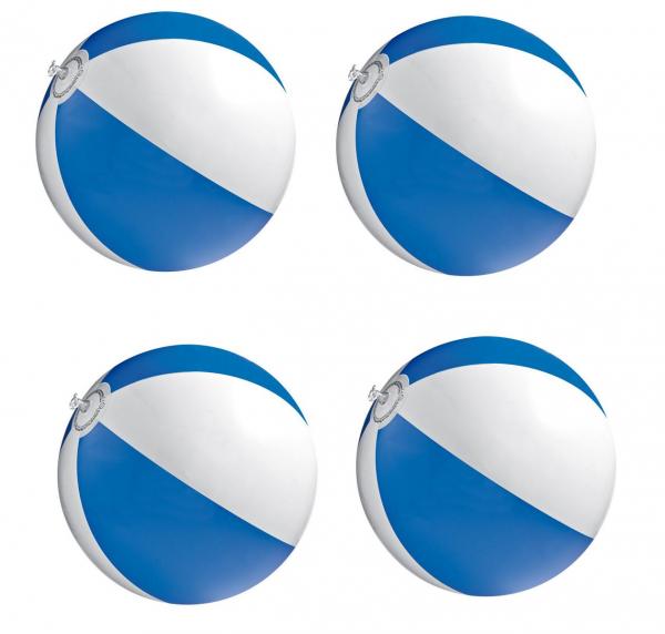 4x Strandball / Wasserball / Farbe: blau-weiß