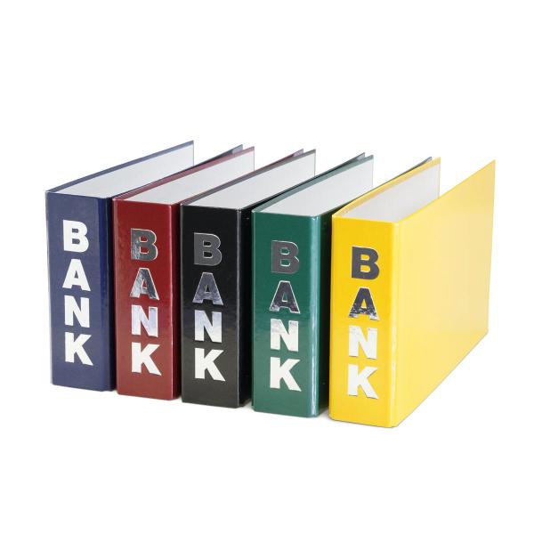 5 Bankordner / 140x250mm / für Kontoauszüge / je 1x gelb rot grün blau schwarz