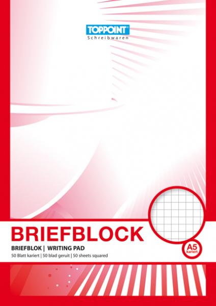 5 Briefblöcke Briefblock kariert DIN A5 Schreibblock