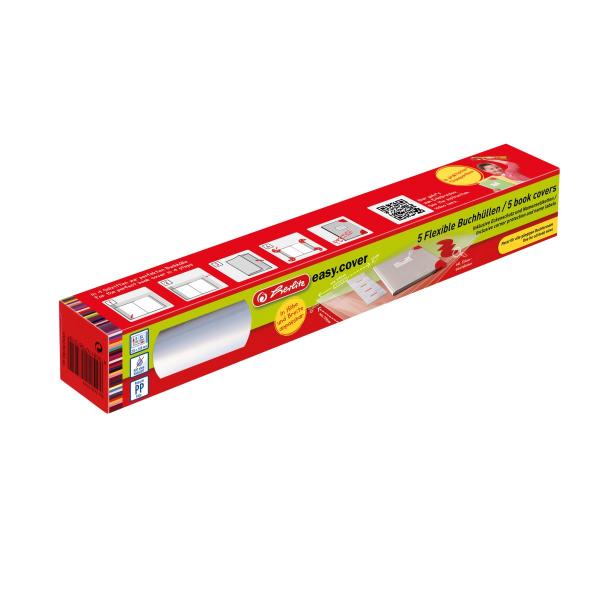 5 Herlitz Buchumschläge / Buchschutzhüllen / Buchhüllen / flexible Größe