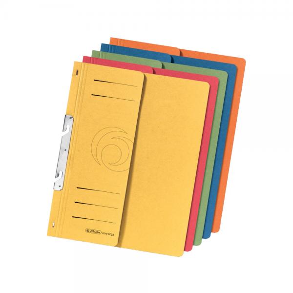 5 Herlitz Einhakhefter / aus Manila Karton / DIN A4 / 5 vershiedene Farben