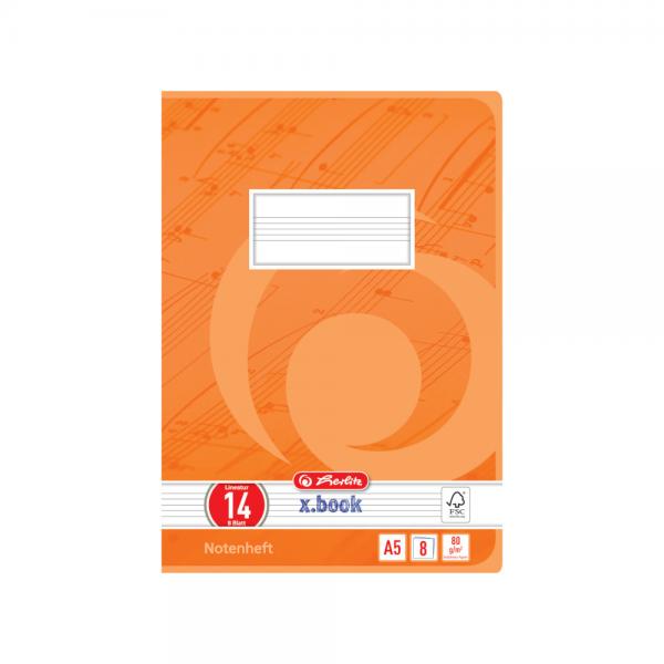 5 Herlitz Notenhefte / A5 / 8 Blatt / Lineatur 14