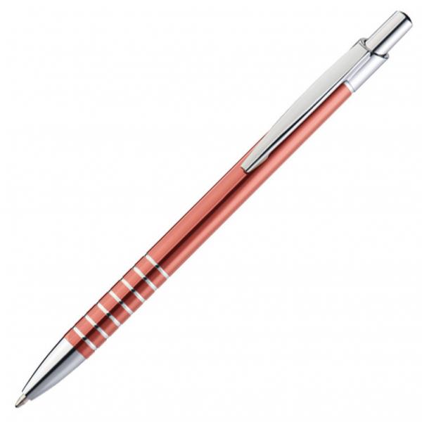 5 Kugelschreiber / aus Metall / Farbe: je 1x blau, rot, grau, grün und orange