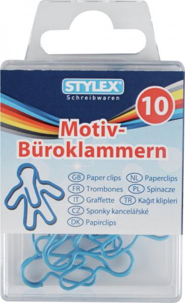 50 (5x 10) Motiv-Briefklammern / Büroklammern / 5 verschiedene Farben und Motive