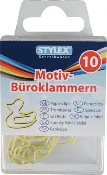 50 (5x 10) Motiv-Briefklammern / Büroklammern / 5 verschiedene Farben und Motive