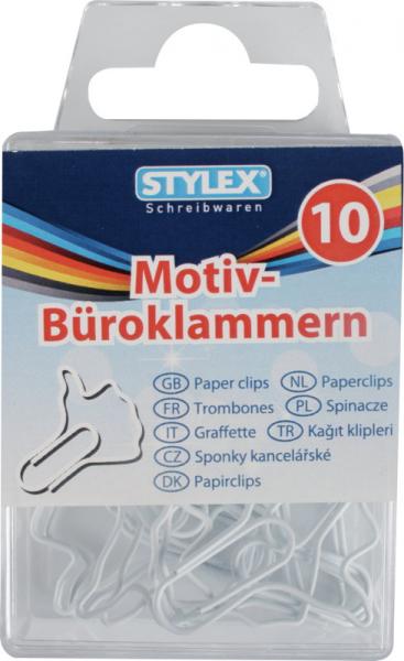 50 (5x 10) Motiv-Briefklammern / Büroklammern / 5 verschiedene Farben und Motive