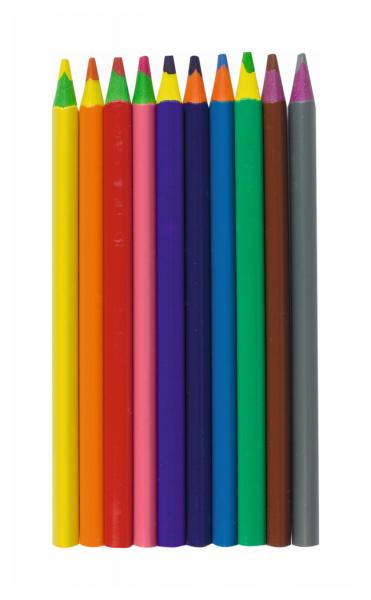 50 dicke Jumbo Dreikant-Buntstifte / 10 verschiedene Farben