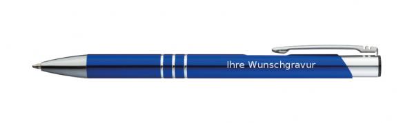 50 Kugelschreiber aus Metall / mit Gravur / Farbe: blau