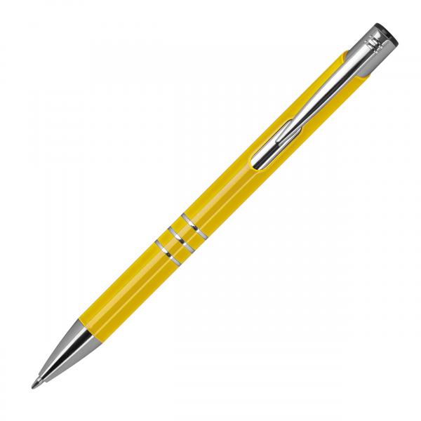 50 Kugelschreiber aus Metall / vollfarbig lackiert / Farbe: gelb (matt)